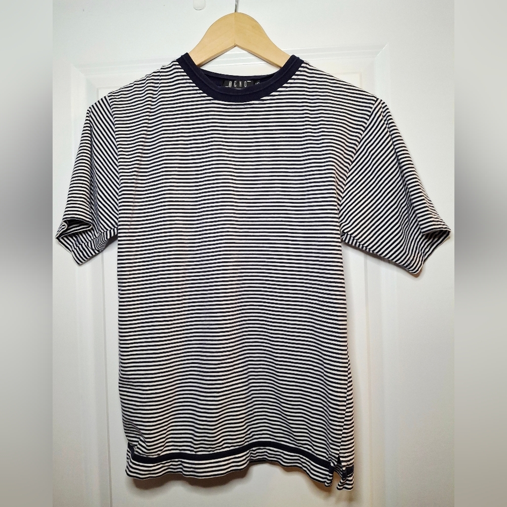 Vintage 90s Comfy Striped Short Sleeve Tee (S)